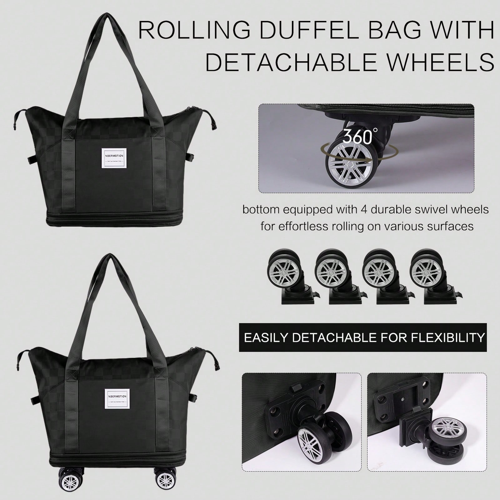 Sac de voyage à roulettes exte - Foldable Rolling Luggage Bag avis et prix